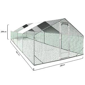 Recinto XXL per Galline – Parco da 24 m² in Acciaio Zincato con Struttura Rinforzata.